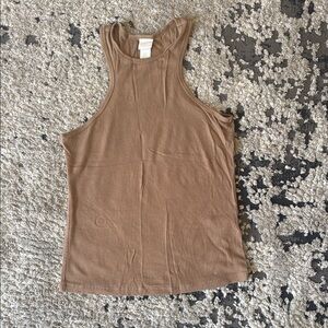 H&M Taupe Ribbed Sleeveless Top